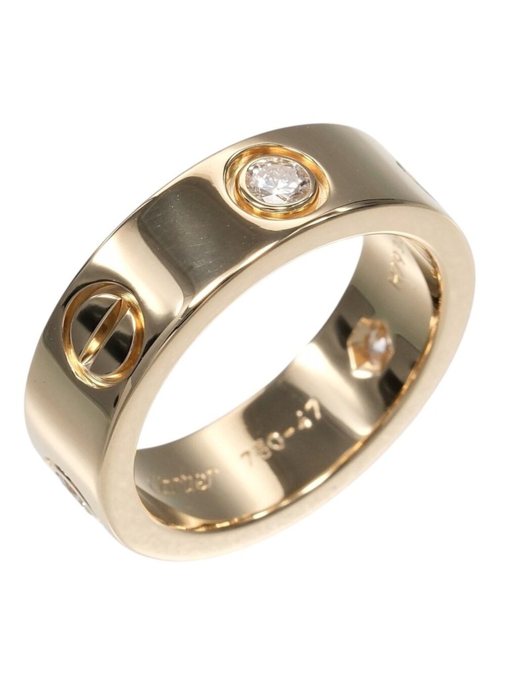 Cartier Love Classic Model 18k Yellow Gold Diamond Ring
